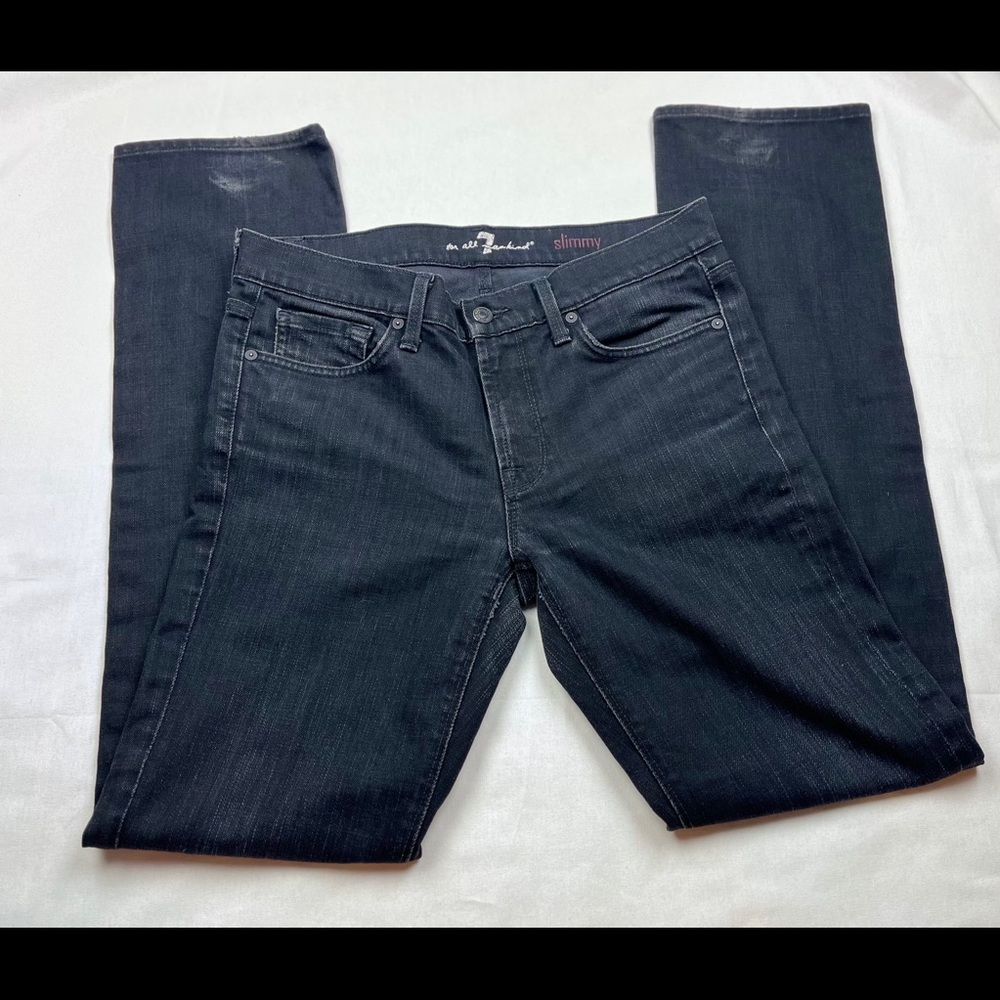 7 For All Mankind Mens Slimmy Jeans Black Wash Size 31